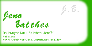 jeno balthes business card